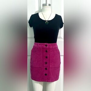 Wild Fable Pink Corduroy Button-Front Skirt